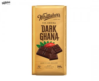 Whittaker‘s 惠特克 加纳黑巧克力 200克(72%可可) Whittaker‘s 惠特克 加纳黑巧克力 200克(72%可可)